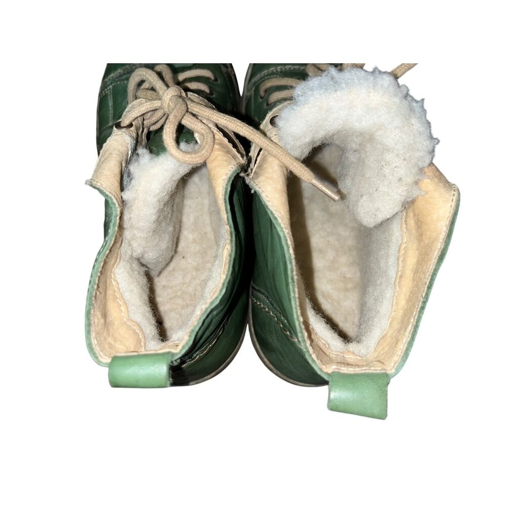 V-Italia 1041 Kiki Boots Women’s 38 / 7.5 Green Leather Fleece Lined Poland - Picture 4 of 13